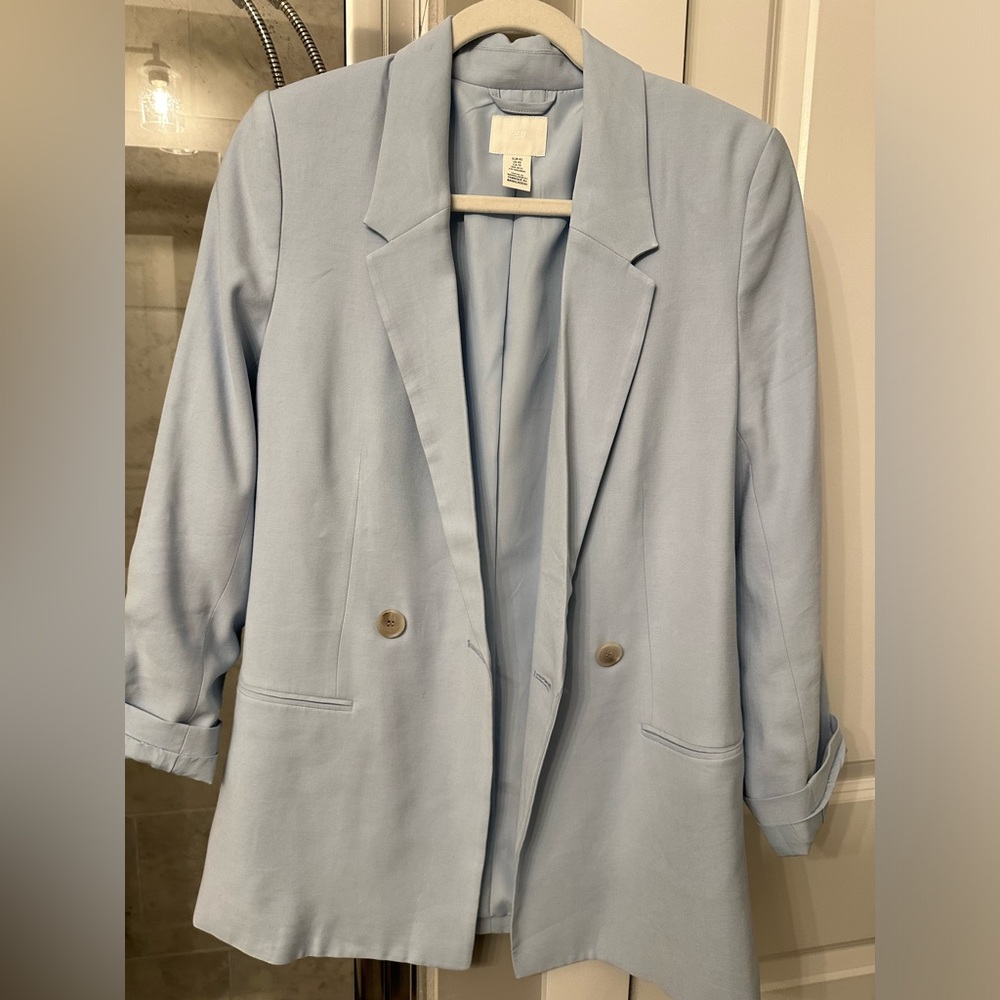 H&M light blue blazer - size xsmall